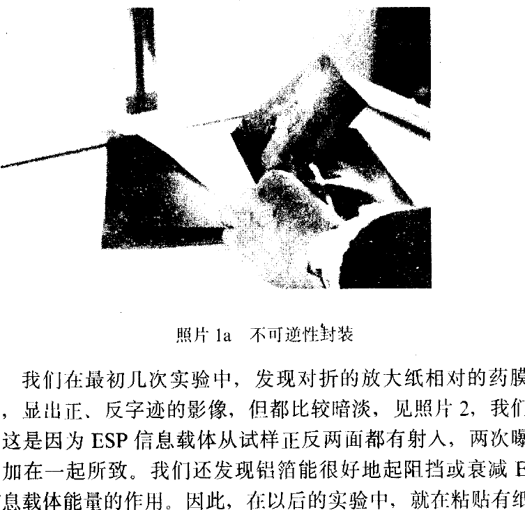 Photo 1. Irreversibly sealed experimental sample