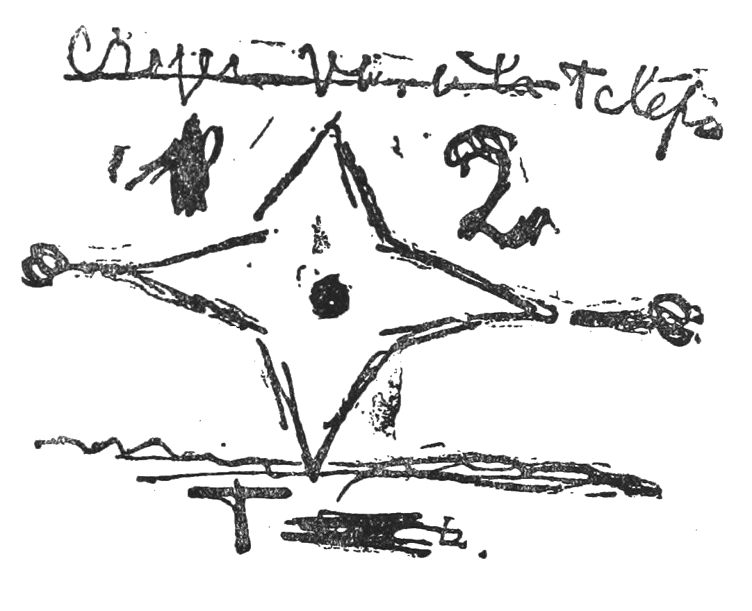 Stefan Ossowiecki's reproduction of Dr Cobo Martinez's drawing and writing, on PDF page 180