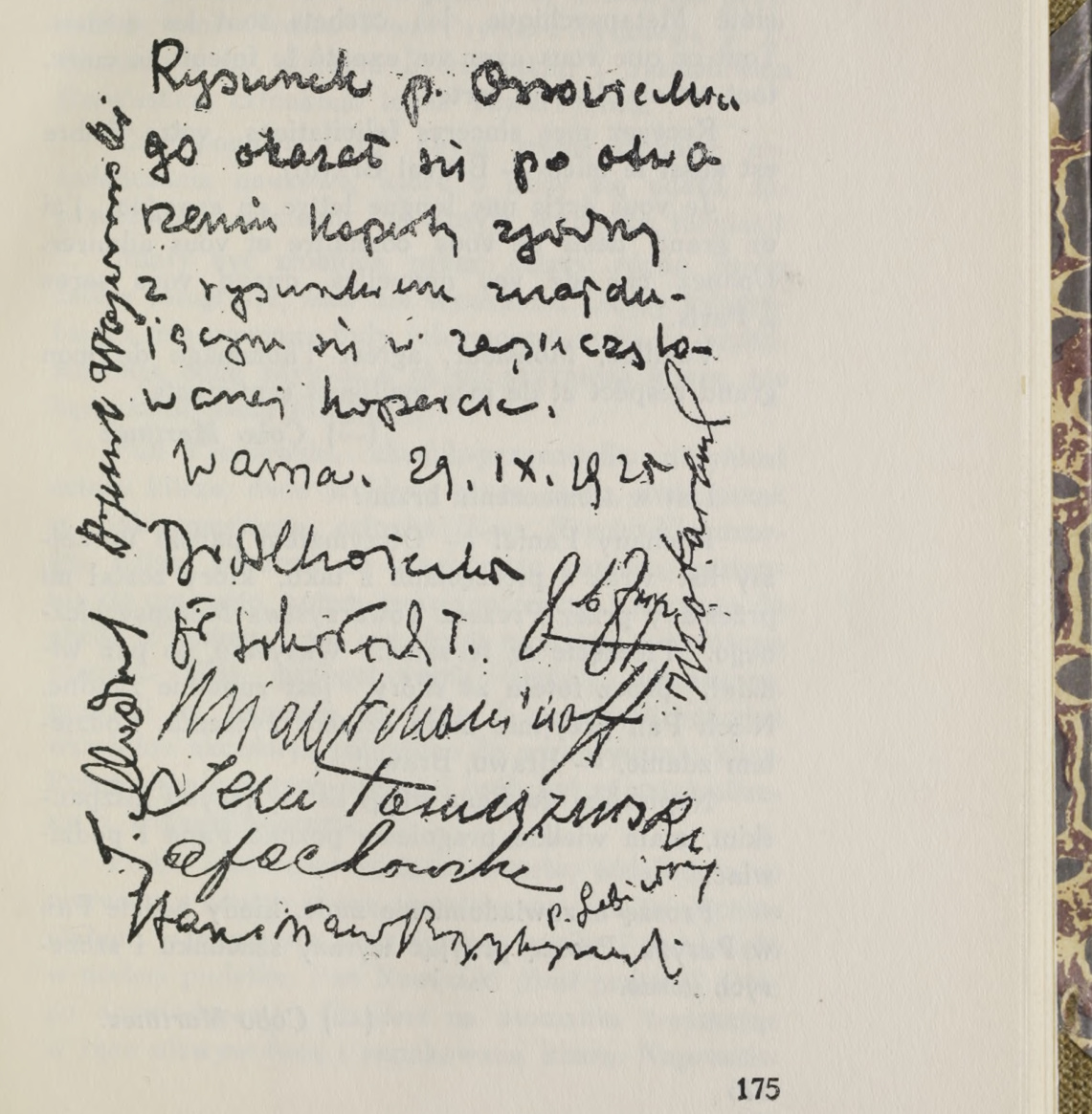 Signed witness attestation concerning Ossowiecki's drawing, on PDF page 181