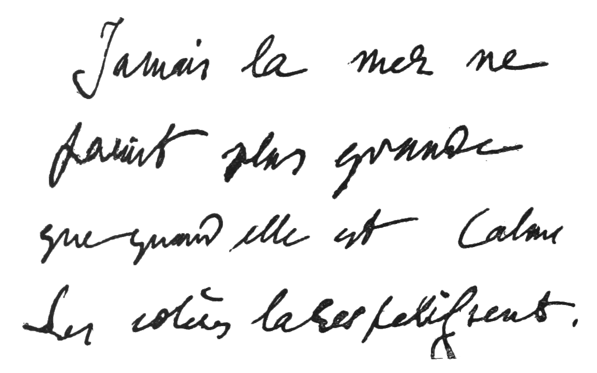 Richet’s handwritten French target text for Experiment No. 54