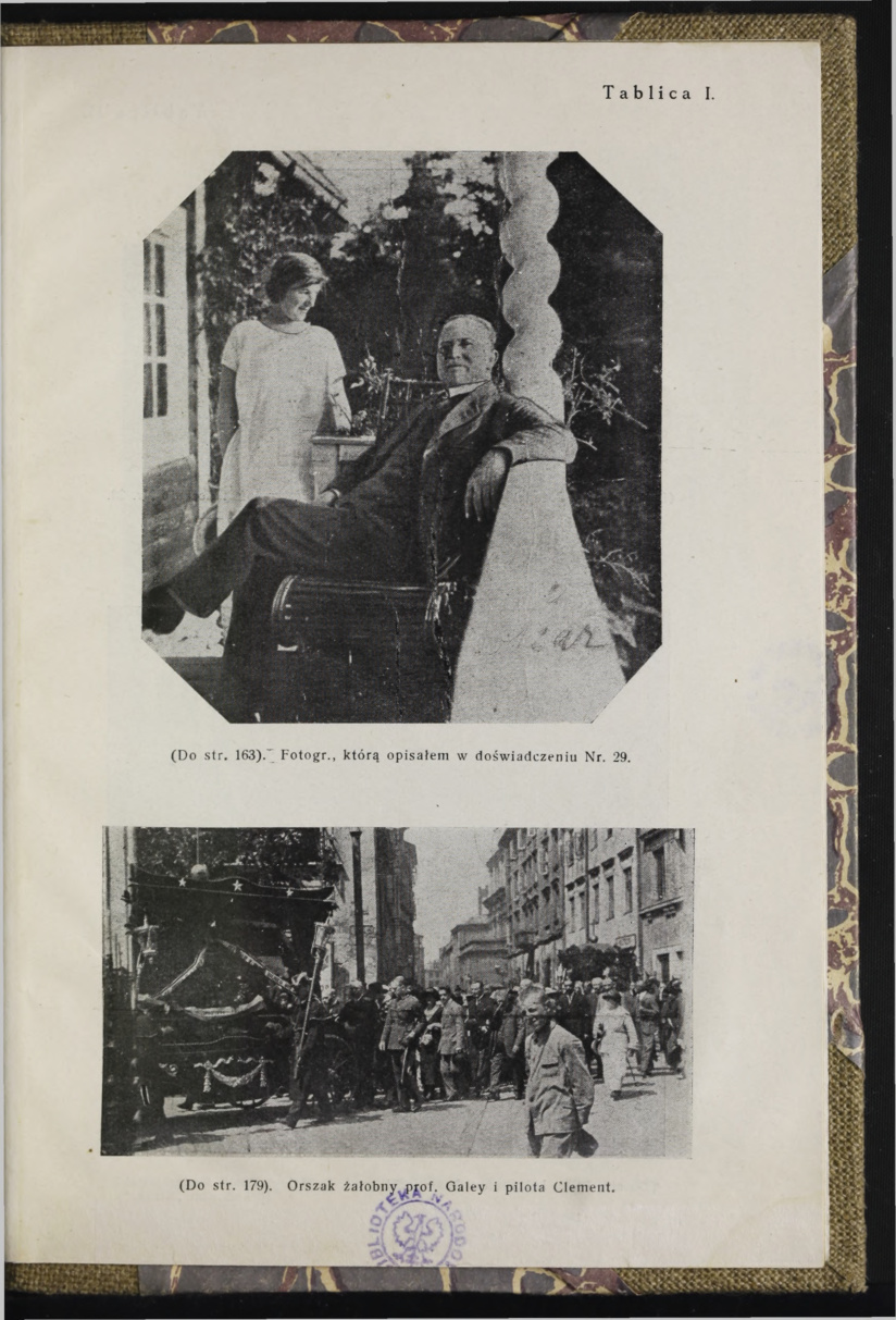 Plate I: the photograph described in Experiment 29 and the funeral procession of Professor Geley and the pilot Clement