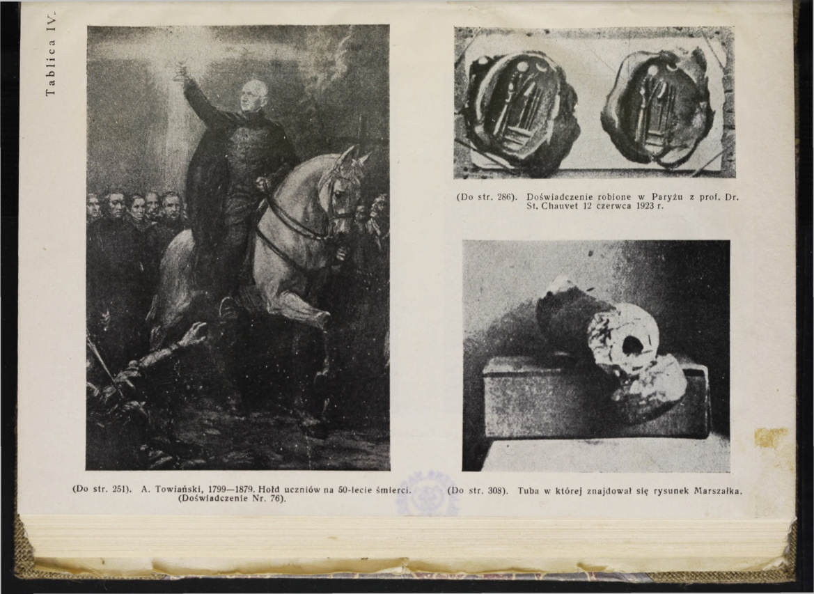 Plate IV: Towiański memorial picture, sealed experimental document, and the tube containing the Marshal’s drawing