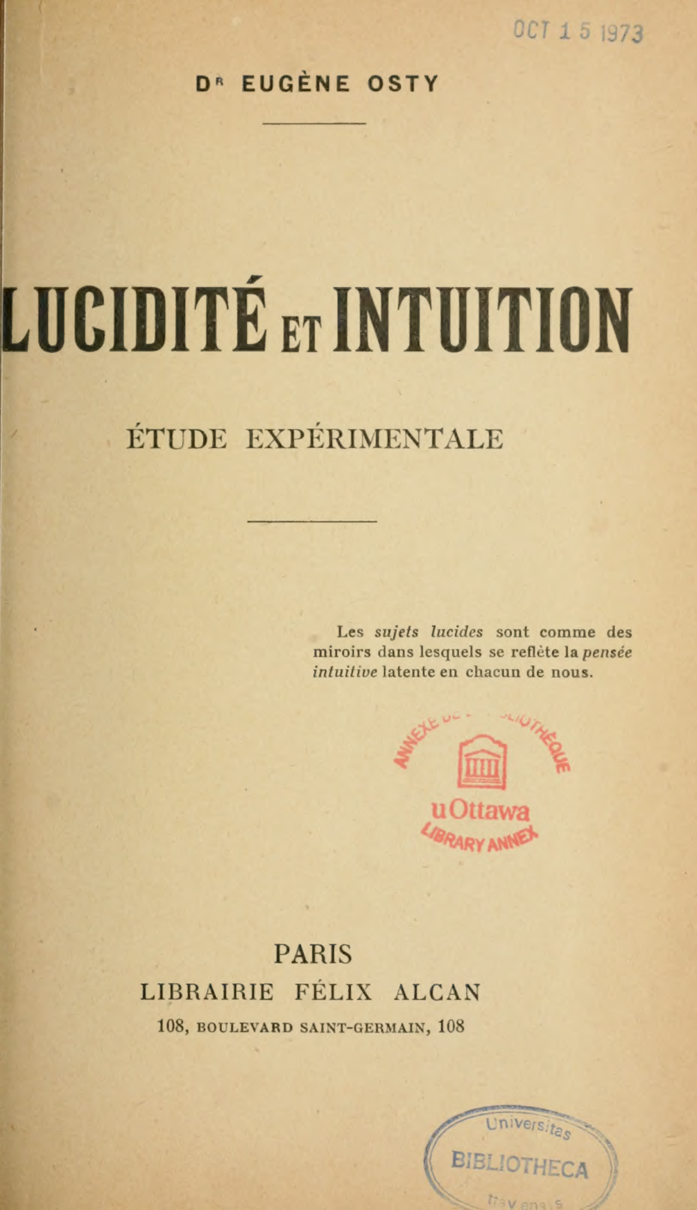 Original title page with library stamps