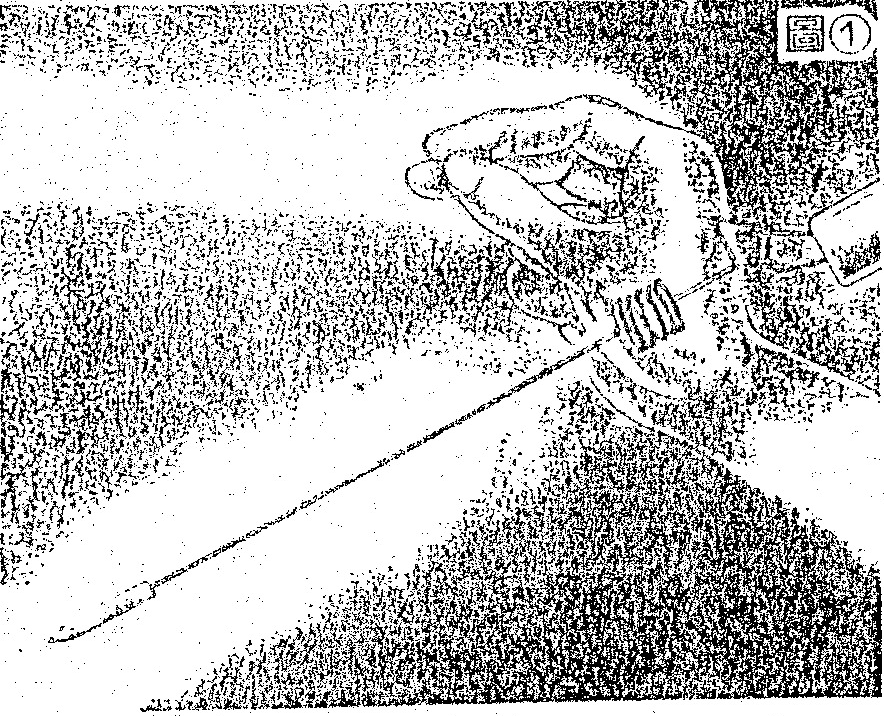 A black-and-white illustration showing a hand holding a pendulum instrument with a weighted bob.