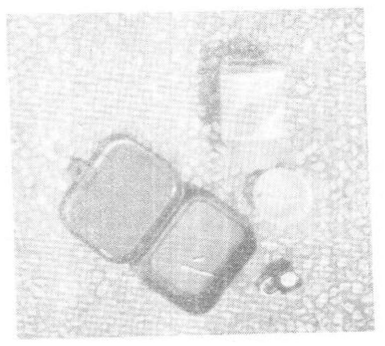 Plastic bottle and opened metal box containing the matchsticks after the experiment.
